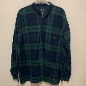 Polo Ralph Lauren Men’s Sleepwear Button Down Size XL Green Plaid
